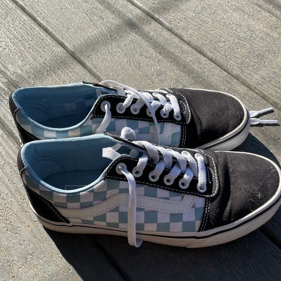 Women’s Blue & Black Checkered Vans - Picture 3 of 6